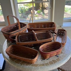 Lot of 6 Longeberget Baskets all authentic
